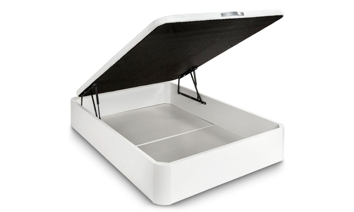 Pack de canapé madera | color blanco 34cm alto| + colchón viscoelásticos | 135x190 cm