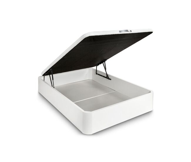 Pack de canapé madera | color blanco 34cm alto| + colchón viscoelásticos | 135x190 cm