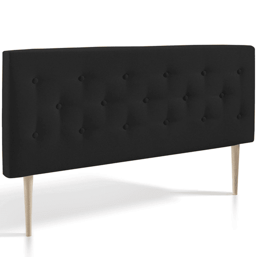 Cabeceira estofada Oslo 160x100 cm, capitone em tecido antracite, 8 cm de profundidade