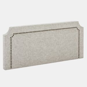 Cabeceira estofada Leonor 160 x 60 cm Cinzento, Pregos em castanho, Espessura total 8 cm