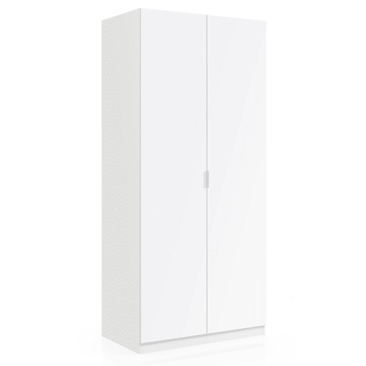 Roupeiro Nico 2 Portas Branco, 81 cm (L) 52 cm (P) 180 cm (A)