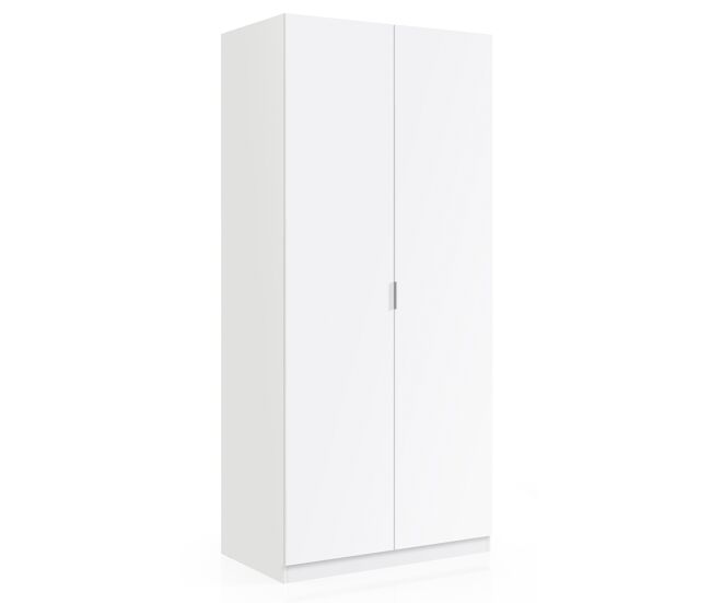 Armario ropero nico 2 puertas color blanco, 81 cm (ancho) 52 cm (profundo) 180 cm (altura)
