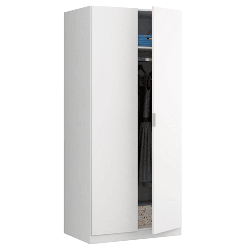 Roupeiro Nico 2 Portas Branco, 81 cm (L) 52 cm (P) 180 cm (A)