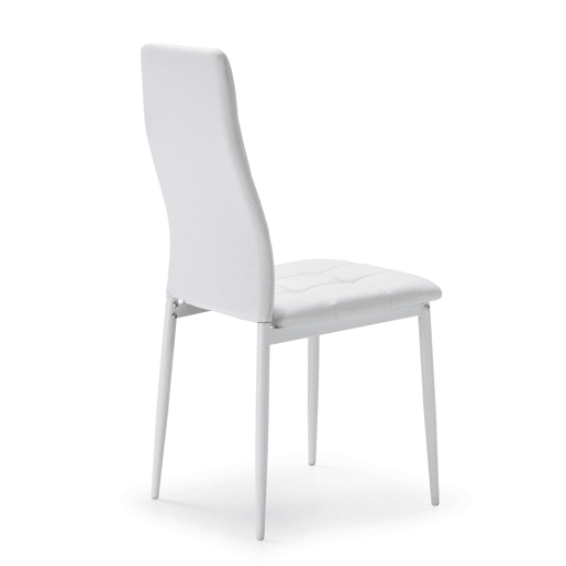 Conjunto de 4 cadeiras de jantar Chelsea estofadas Branco, certificado SGS, 42 x 51 x x x 97 cm