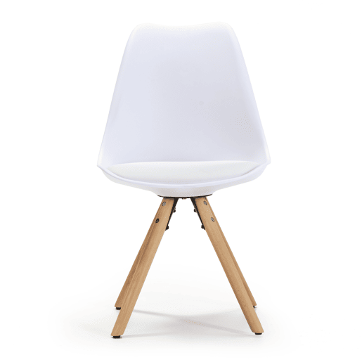 Conjunto de 2 cadeiras de jantar Jeff Nordic Style Branco, certificado SGS, 54 x 49 x 84 cm