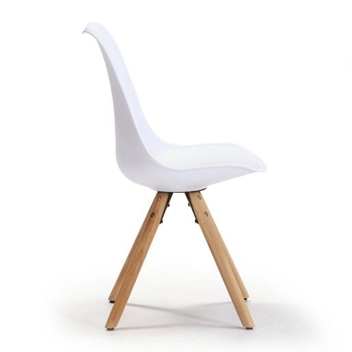 Conjunto de 2 cadeiras de jantar Jeff Nordic Style Branco, certificado SGS, 54 x 49 x 84 cm