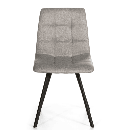 Conjunto de 2 cadeiras de jantar Mila estofadas em tecido cinzento claro, certificado SGS, 58 x 45 x 86 cm