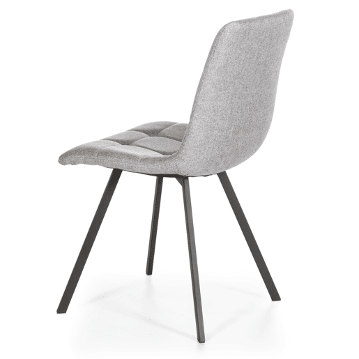 Conjunto de 2 cadeiras de jantar Mila estofadas em tecido cinzento claro, certificado SGS, 58 x 45 x 86 cm
