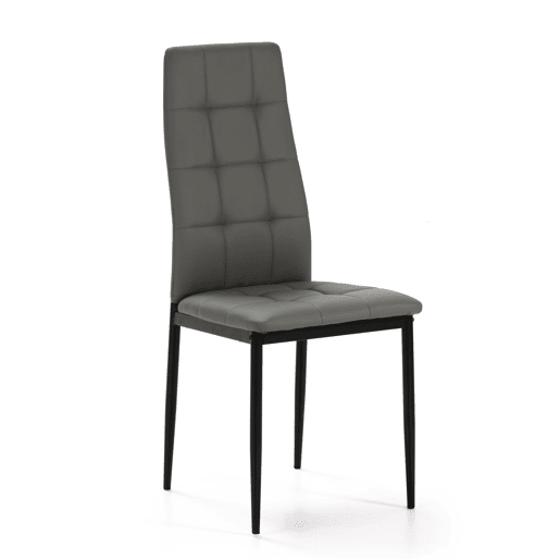 Conjunto de 4 cadeiras de jantar Chelsea estofadas Cinzento, certificado SGS, 42 x 51 x x x 97 cm
