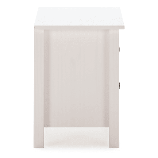 Mesa de cabeceira Magda com 2 gavetas em branco e gavetas multicoloridas