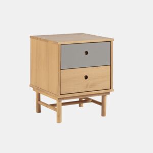 Mesa de cabeceira Magnus 2 gavetas, madeira maciça, 40 cm (L) 40 cm (P) 40 cm (P) 52 cm (A)
