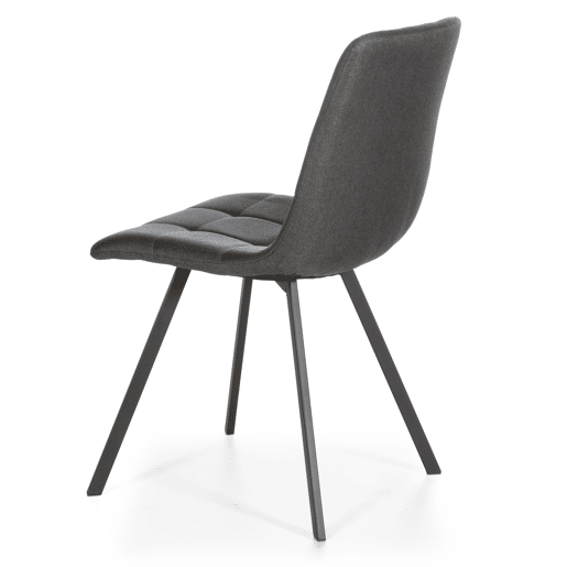 Conjunto de 2 cadeiras de jantar Mila estofadas em tecido cinzento escuro, certificado SGS, 58 x 45 x 86 cm
