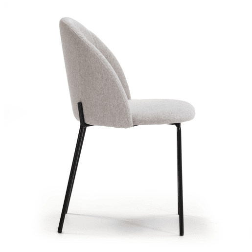 Conjunto de 2 cadeiras de jantar estofadas Kenia bege, certificado SGS, 43 x 47 x 78,5 cm