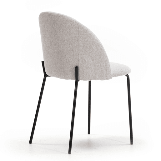 Conjunto de 2 cadeiras de jantar estofadas Kenia bege, certificado SGS, 43 x 47 x 78,5 cm