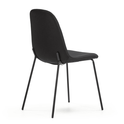 Conjunto de 2 cadeiras de jantar Brenda estofadas Preto, certificado SGS, 44 x 54 x 85 cm