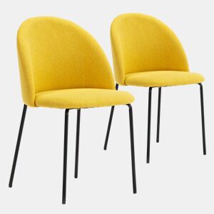 Conjunto de 2 cadeiras de jantar estofadas Kenia Mostarda, certificado SGS, 43 x 47 x 78,5 cm