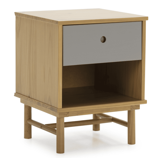Mesa de cabeceira Magnus 1 gaveta, madeira maciça, 40 cm (L) 40 cm (P) 40 cm (P) 52 cm (A)