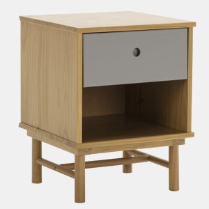 Mesa de cabeceira Magnus 1 gaveta, madeira maciça, 40 cm (L) 40 cm (P) 40 cm (P) 52 cm (A)