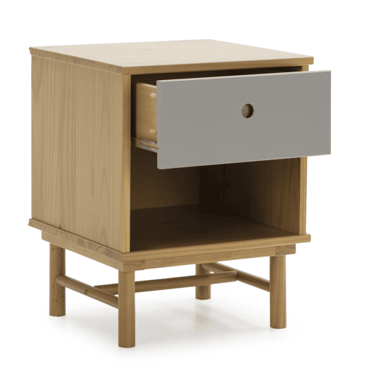 Mesa de cabeceira Magnus 1 gaveta, madeira maciça, 40 cm (L) 40 cm (P) 40 cm (P) 52 cm (A)