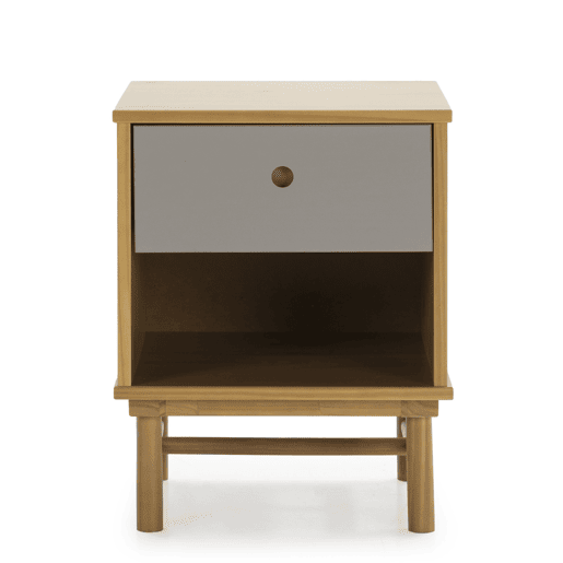 Mesa de cabeceira Magnus 1 gaveta, madeira maciça, 40 cm (L) 40 cm (P) 40 cm (P) 52 cm (A)