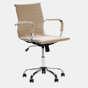 Croma Poltrona de escritório reclinável Taupe, couro sintético, altura ajustável, design ergonómico