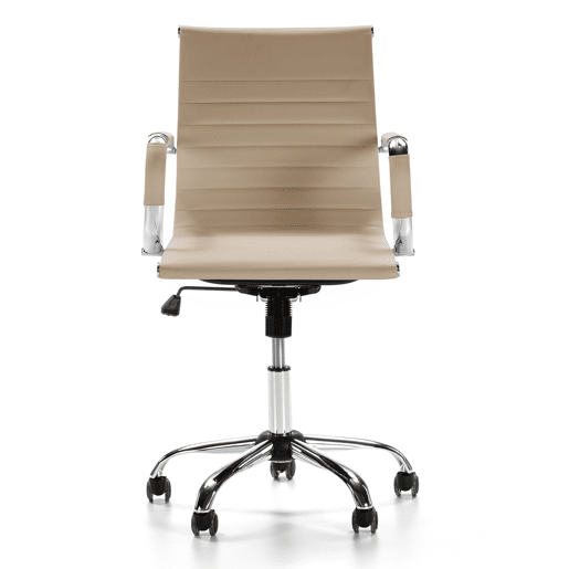 Croma Poltrona de escritório reclinável Taupe, couro sintético, altura ajustável, design ergonómico