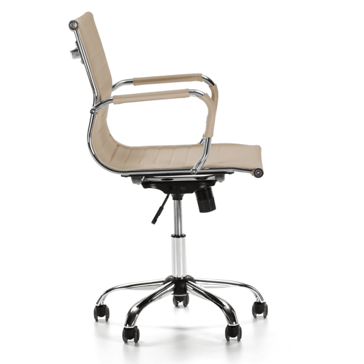 Croma Poltrona de escritório reclinável Taupe, couro sintético, altura ajustável, design ergonómico