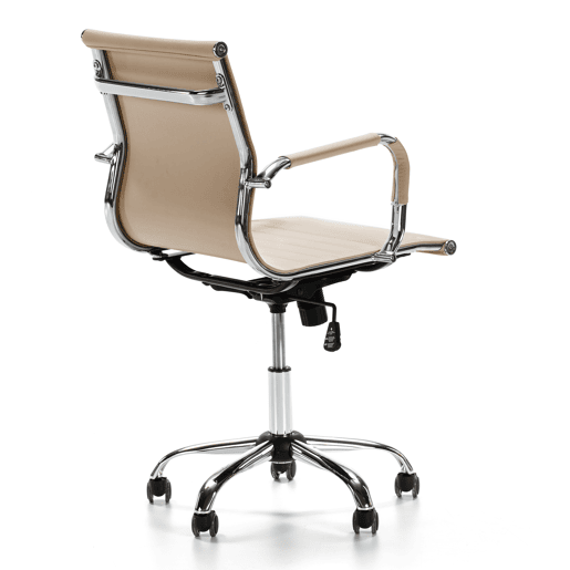 Croma Poltrona de escritório reclinável Taupe, couro sintético, altura ajustável, design ergonómico