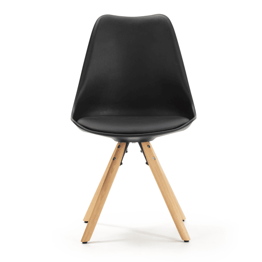 Conjunto de 2 cadeiras de jantar Jeff Nordic Style Preto, certificado SGS, 54 x 49 x 84 cm