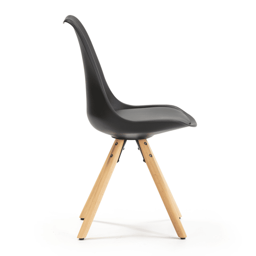 Conjunto de 2 cadeiras de jantar Jeff Nordic Style Preto, certificado SGS, 54 x 49 x 84 cm