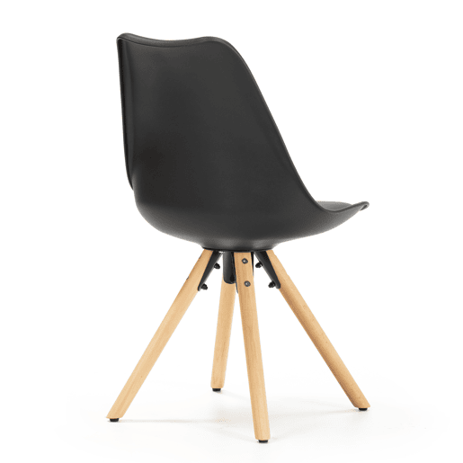 Conjunto de 2 cadeiras de jantar Jeff Nordic Style Preto, certificado SGS, 54 x 49 x 84 cm