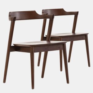Pack 2 cadeiras Venus Walnut Colour, madeira maciça, 58 cm (C) 57,5 cm (P) 76 cm (A)