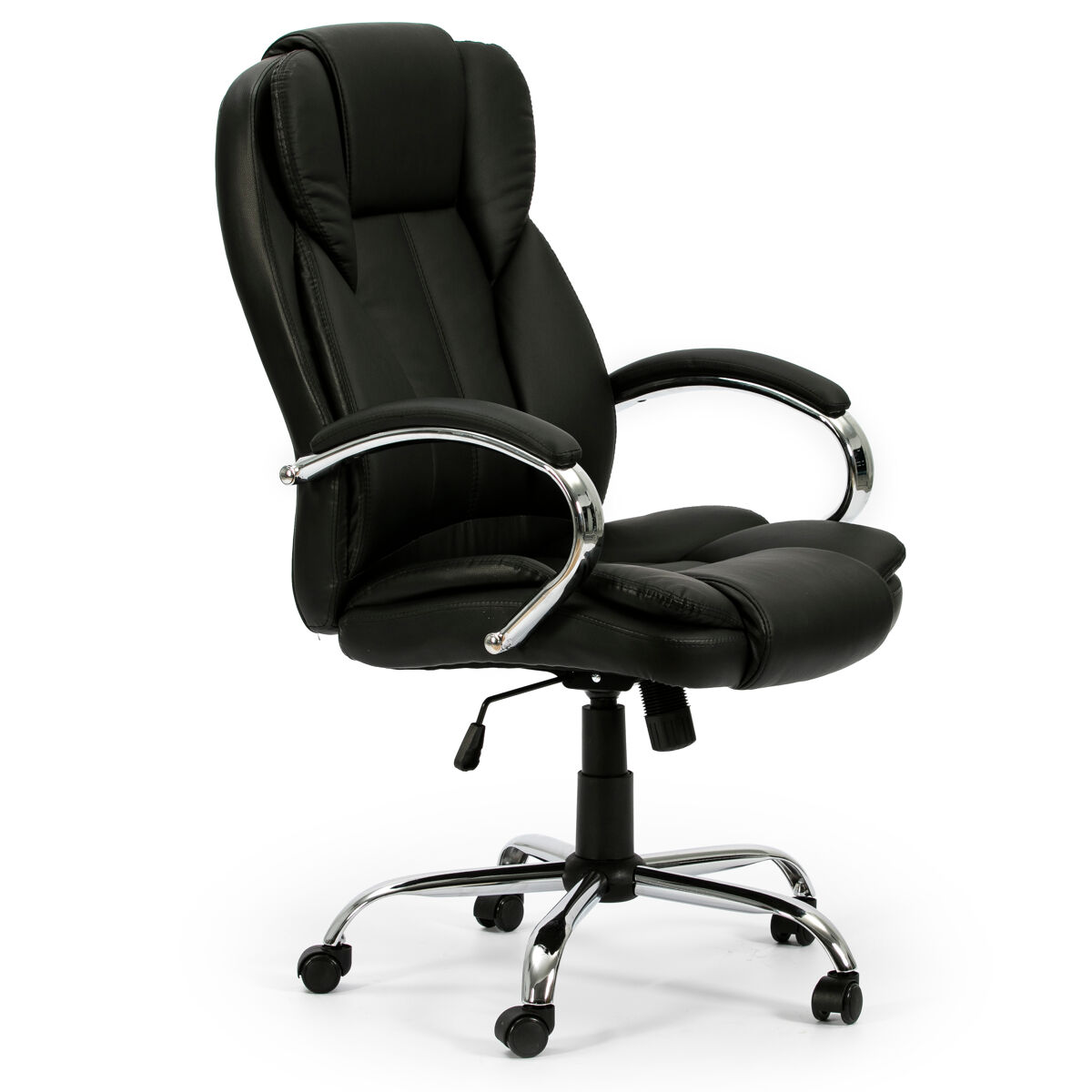 Sillón de oficina elevable y reclinable nixon tapizado con piel sintética, color negro