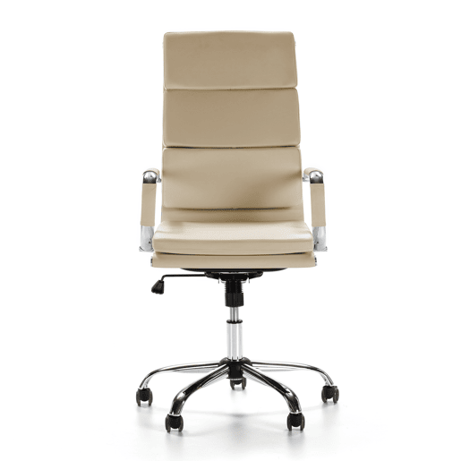 Morgan Poltrona de Escritório Reclinável Taupe, Couro Sintético, Altura Ajustável, Design Ergonómico