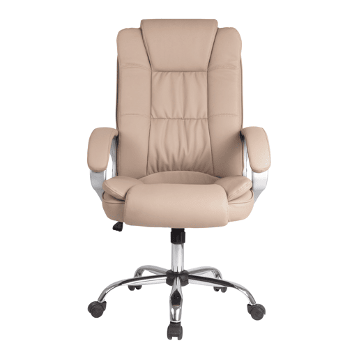 Poltrona de escritório Karen, Taupe, Couro sintético, Elevação e Reclinação, Taupe