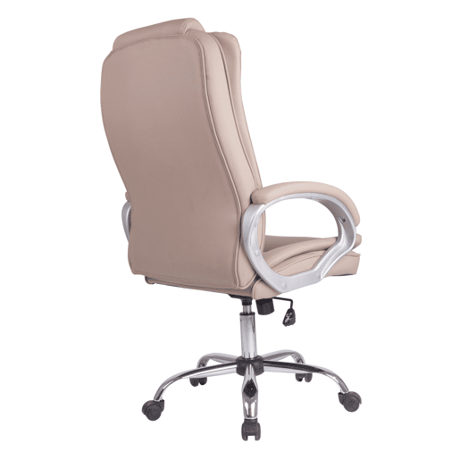 Poltrona de escritório Karen, Taupe, Couro sintético, Elevação e Reclinação, Taupe