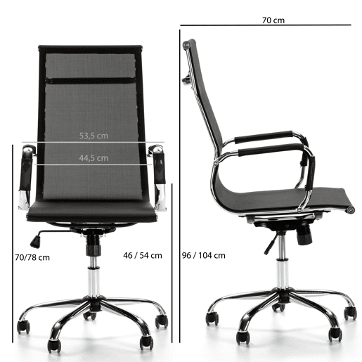 Cadeira de escritório slim reclinável, tecido respirável, altura ajustável, design ergonómico