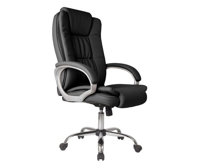 Sillón de oficina karen elevable y reclinable, piel sintética, color negro
