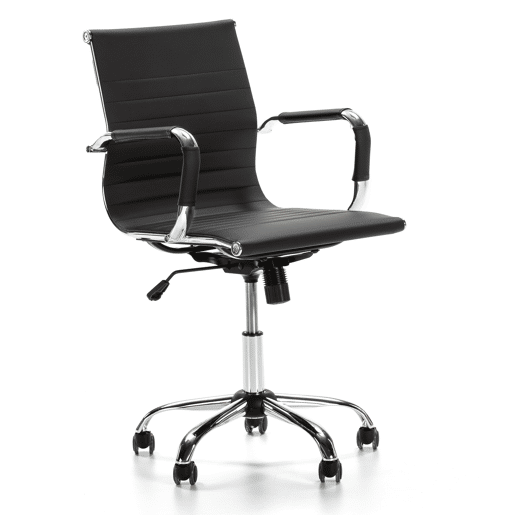 Croma Cadeira de escritório reclinável Croma Preta, em pele sintética, altura ajustável, design ergonómico
