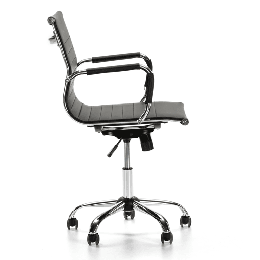 Croma Cadeira de escritório reclinável Croma Preta, em pele sintética, altura ajustável, design ergonómico