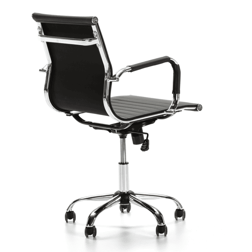 Croma Cadeira de escritório reclinável Croma Preta, em pele sintética, altura ajustável, design ergonómico