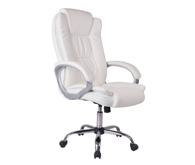 Sillón de oficina karen elevable y reclinable, piel sintética, color blanco