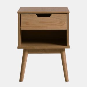 Mesa de cabeceira Bali 1 gaveta Cor de cera, pinho maciço e corrediças metálicas, 40 x 40 x 52 cm