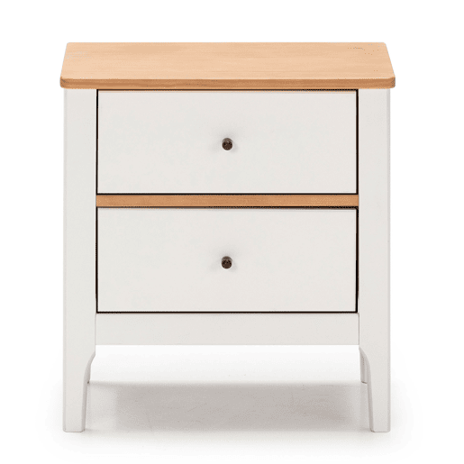 Mesa de cabeceira Luca 2 gavetas Branco, madeira maciça, 46 cm (L) 35 cm (P) 51 (A)