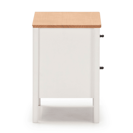 Mesa de cabeceira Luca 2 gavetas Branco, madeira maciça, 46 cm (L) 35 cm (P) 51 (A)