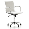 Croma Cadeirão de escritório reclinável branco, pele sintética, altura ajustável, design ergonómico