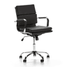 Cadeira de escritório reclinável Fenix Preta, em pele sintética, altura ajustável, design ergonómico