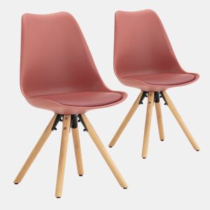 Conjunto de 2 cadeiras de jantar Jeff Nordic Style Red, certificado SGS, 54 x 49 x 84 cm