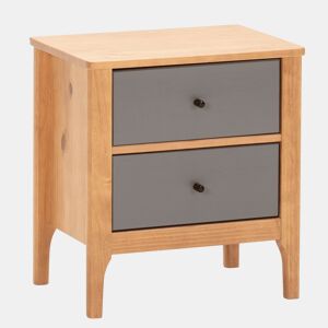 Mesa de cabeceira Luca 2 gavetas Carvalho, madeira maciça, 46 cm (L) 35 cm (P) 51 (A)