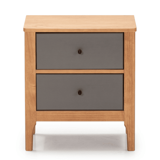 Mesa de cabeceira Luca 2 gavetas Carvalho, madeira maciça, 46 cm (L) 35 cm (P) 51 (A)